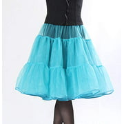 BellaSous Luxury Adult Woman Multi Layered Knee Length Petticoat Halloween Skirt (Turquoise,One Size)