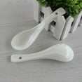 thumbnail image 5 of Soup Spoons Set of 10, Ceramic Soup Spoon, Asian Soup Spoons, White Japanese Spoon Large for Ramen Pho Wonton Dumpling Miso, Deep Oval Hook Design, 5 of 9