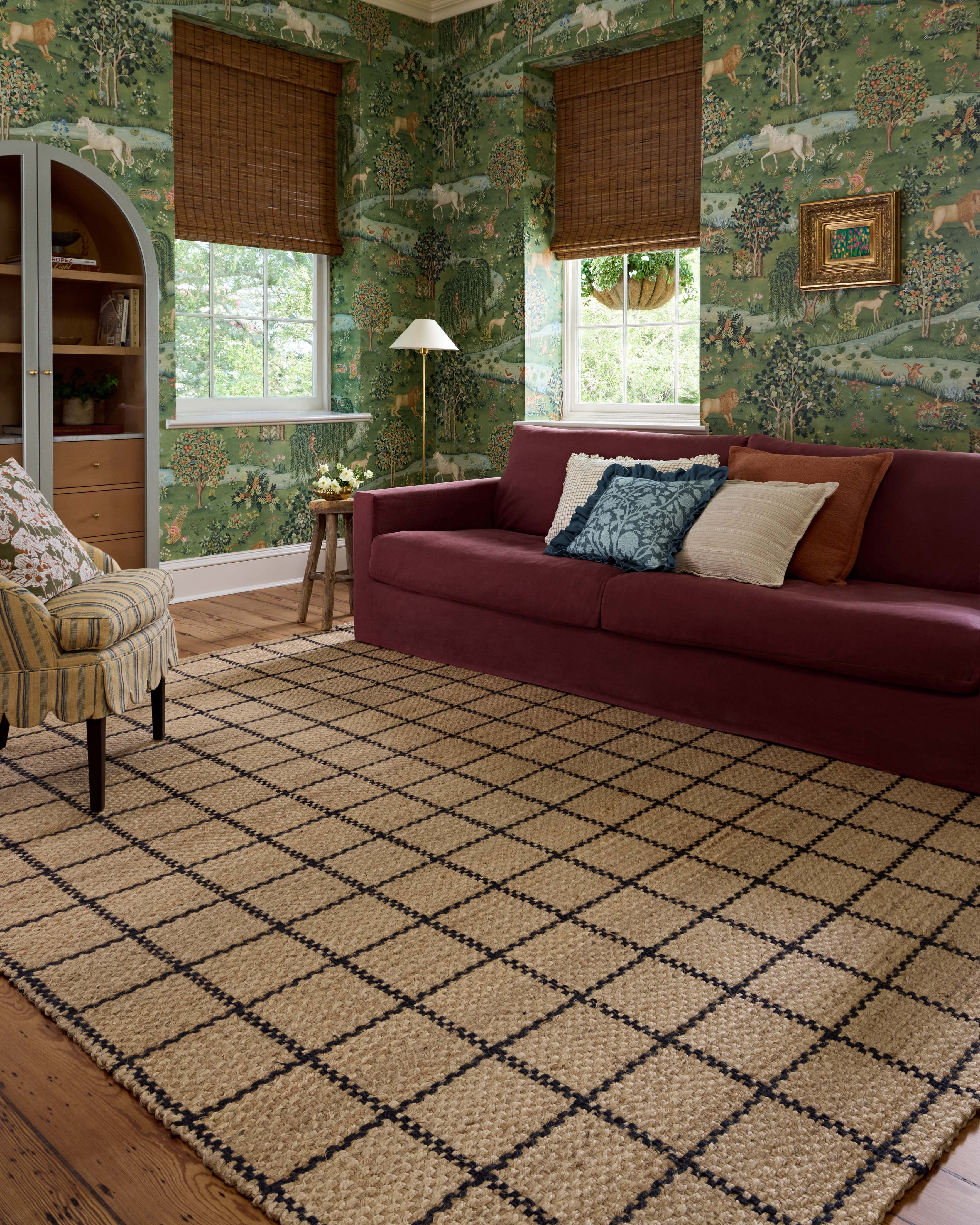 Chris Loves Julia x Loloi Fletcher Natural / Black 2'-3" x 3'-9" Runner Rug