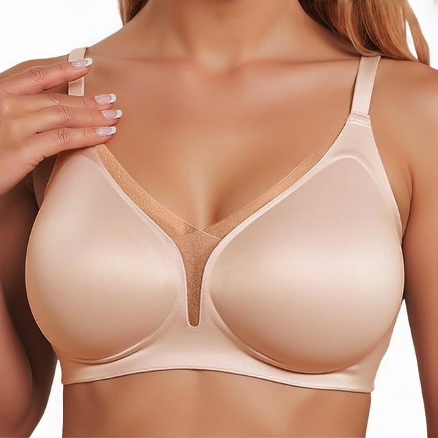 Sujetador push up para mujer: sin aros, sujeción suave, tejido satinado, realza ligeramente el pecho
