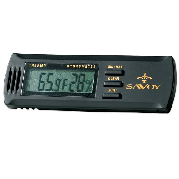Savoy Cigar Humidor Hygrometer - Black