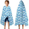 thumbnail image 3 of Pink Butterfly Geometric Pattern Hooded Bath Towel，50"x30" for Ages 3 To 12 Kids, Quick Dry Lightweight Soft Microfiber Hood Beach Towel Cover Up for Kids, 3 of 7