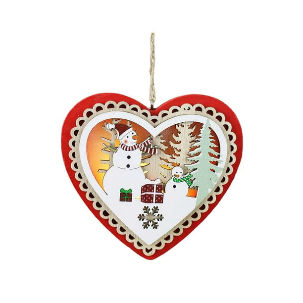 Inteprter Colgante de estrella de árbol de Navidad con cuerda, adorno colgante de interior hueco de luminosa, decoraciones de puerta de dormitorio Kits de decoración para fiestas Muñeco de nieve Inteprter HA068045-02