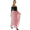 thumbnail image 2 of SWSMCLT Women's Long Skirt Pleated Tulle Skirt High Waist Halloween Layered A Line Flowy Casual Elegant Basic Tutu Skirt Dark Pink Small-X-Large, 2 of 4