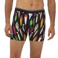 thumbnail image 2 of Picia Colorful Fishing Lures Pattern Men's Athletic Long Leg Briefs , Performance Stretch Underwear，Moisture-Wicking, 2 of 7