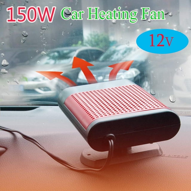 HLONK Portable Car Heater 12V 150W Fast Heating Car Windscreen Heater Fan Defogger Defroster 2 in 1 Heating/Cooling Car Heater Fan for Fast Heating Defrost Defogger