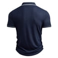 thumbnail image 4 of Camisas Casuales de Manga Corta de los Hombres de 3 Botones con Collar de Solapa, Blusa de Verano Transpirable, 4 of 9