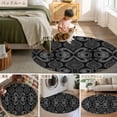 thumbnail image 6 of Black White Paisley Area Rug, Abstract Flower Washable Large Circle Carpet, Non Slip Round Rug for Living Room/Bedroom/Dining Room/Home Office/Dorm, 6 of 9