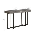 thumbnail image 4 of Weston Home Nadian Wood and Metal Console Table, Oak, 4 of 11