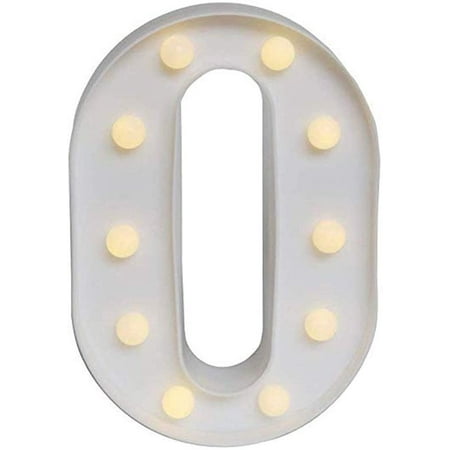Decorative Led Light Up Number Letters White Plastic Marquee Number Lights  Sign Party Wedding Decor Battery Operated 1 