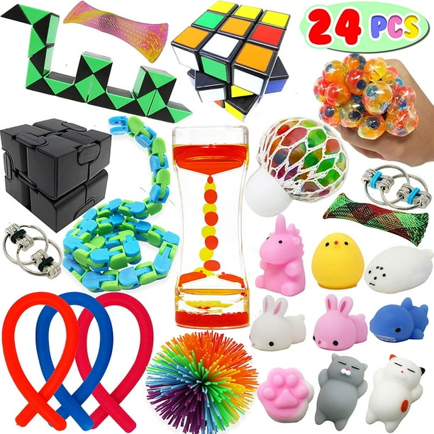 24 Sensory Fidget Stress Relief Adhd Autism Anxiety Therapy Kids Toys Infinity Cube Joyx Squishy Walmart Com Walmart Com