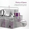 thumbnail image 5 of Utensil Holder By Mindspace, Kitchen Condiment Organizer and Flatware Utensil Caddy | The Mesh Collection, Silver, 5 of 5