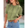 thumbnail image 3 of Biezeib Women's Summer Lace Crochet Tops Short Puff Sleeve Ruffled Collared Blouse Elegant Shirts Clubwear, 3 of 6