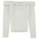 thumbnail image 2 of GUESS Blusa con hombros descubiertos y frente torcido para mujer, blanco, extragrande Guess fuera del hombro, 2 of 2