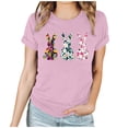 thumbnail image 3 of VBTAPA Women's Happy Easter Shirt Short Sleeve Funny Tops Rabbit Graphic Colored Eggs Print T-Shirts Easter Day Gifts Limited Time Sales Pink S, 3 of 6