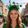 thumbnail image 5 of St. Patrick’s Day Headband, Green Shamrock and Glitter Decor, Fun Holiday Accessory with Leprechaun, Rainbow, and Pot of Gold, 5 of 6