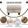 thumbnail image 3 of Grey White Corduroy Storage Ottoman for Living Room Sofa, 3 of 7