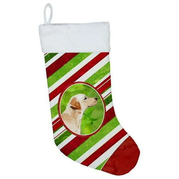 Carolines Treasures CK4067CS Christmas Snowflakes Labrador Retriever Yellow Christmas Stocking