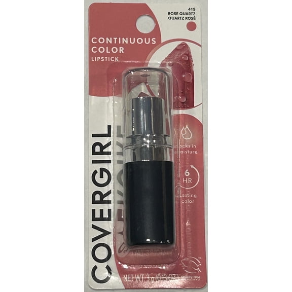 CoverGirl Continuous Color Lipstick, 415-Rose Quartz 0.13 oz (Pack of 6)