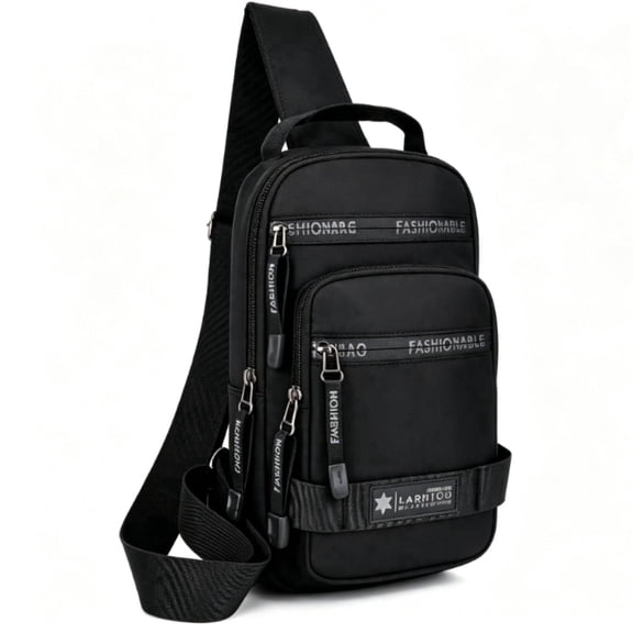 Durable Unisex Sling Shoulder Bag, Adjustable Crossbody Chest Pack for Outdoor Activities, Travel, and Everyday Essentials (Black)