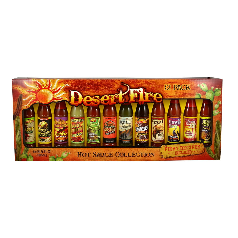 Dat'l DoIt Desert Fire Hot Sauce Gift Set, 12 Assorted