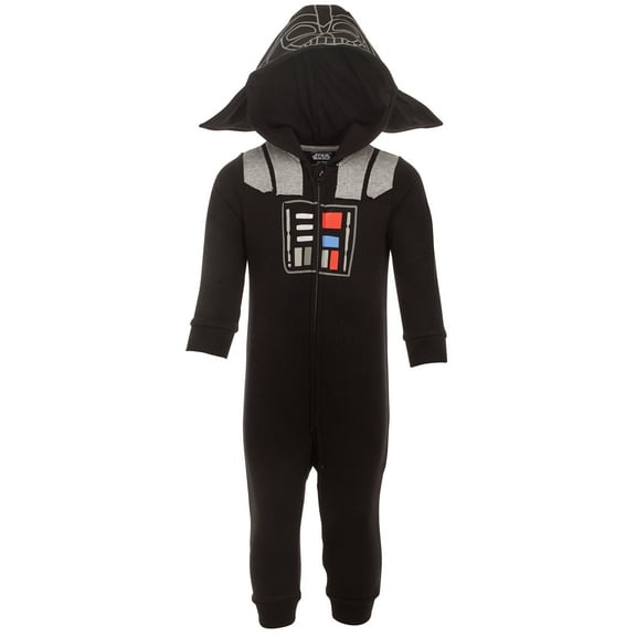 Star Wars Darth Vader Infant Baby Boys Fleece Zip Up Cosplay Costume Coverall Newborn to Infant