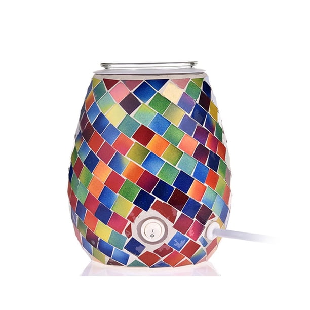 Calentador De Quemador De Aceite De Fusión De Cera De Lámpara De Aroma Led Potente Enchufable Mosaico Eléctrico Methold HA024637-01