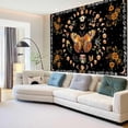 thumbnail image 2 of Butterfly Moon Flower Tapestry Botanical Floral Plant Boho Tapestry for Bedroom Aesthetic Vintage Black Tapestry Wall Hanging for Bedroom Living Room Dorm, 60X40IN, 2 of 5