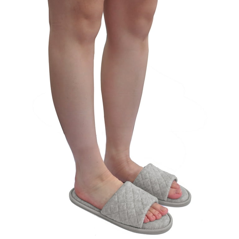 Joyspun Women s Quilted Single Band Slide Slippers Walmart