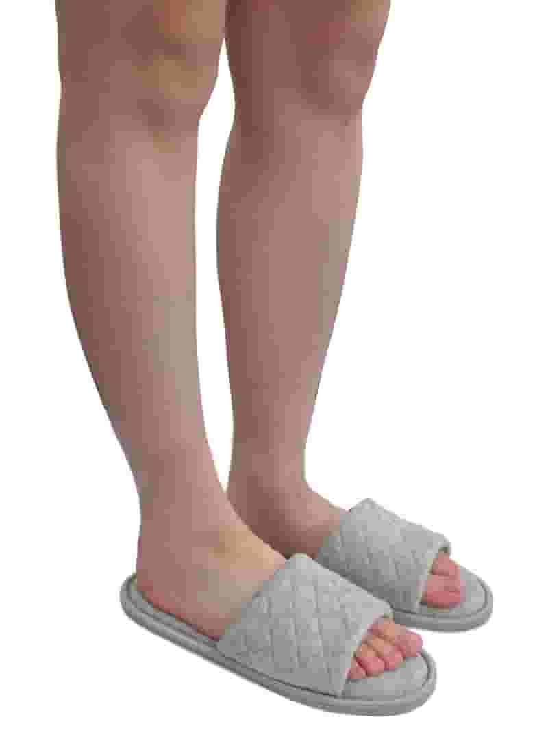 Joyspun Women's Quilted Single Band Slide Slippers, Wide Joyspun Women's Quilted Single Band Slide Slippers, Wide