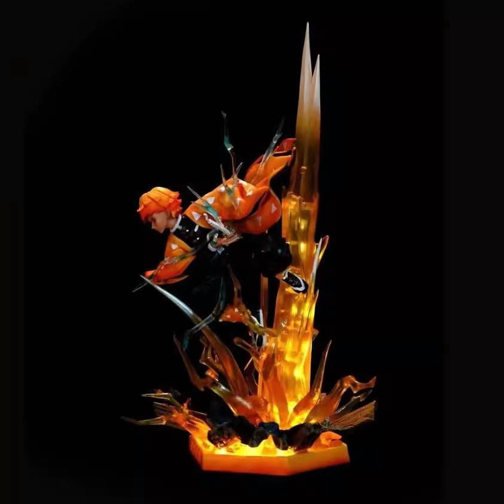 Agatsuma Zenitsu Figure Large Size Lighting Agatsuma Zenitsu Figurine 35cm/13.8inch PVC Character Statue Collection Anime Fans Gifts