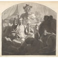 thumbnail image 2 of Frederic Leighton 12x12 Black Ornate Wood Framed Double Matted Museum Art Print Titled: Speaker Addressing Male Figures Gathered at Night Around a Fountain (ca. 1849), 2 of 5