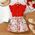 thumbnail image 2 of TOOYOU Girls Summer Outfit Sets Outfits Set Fashionable And Comfortable Elastic 2 Piece Clothing For Casual Wear Girls Matching Outfits Size 8 Years Red, 2 of 9