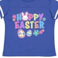 thumbnail image 4 of Inktastic Happy Easter with Bunny Face and Easter Eggs Girls Toddler T-Shirt, 4 of 5