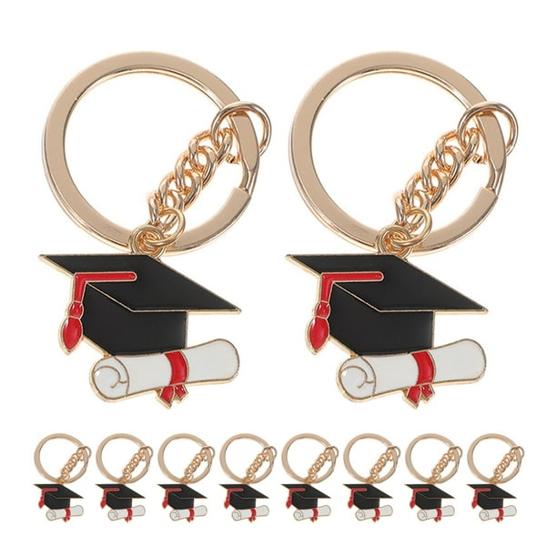 12 llaveros de graduación de 2025, llaveros de metal para estudiantes, con adornos para birrete, para decoraciones de graduación universitaria y suministros para fiestas