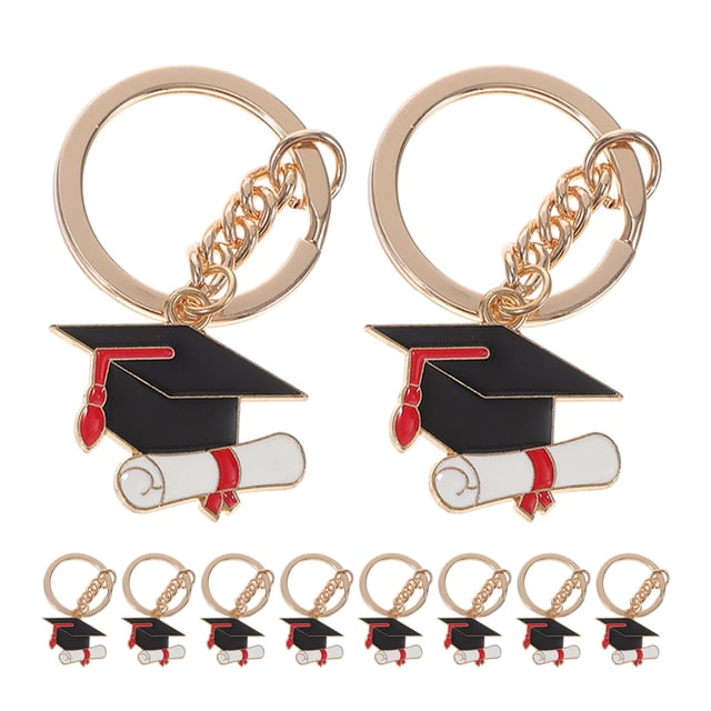 12 llaveros de graduación de 2025, llaveros de metal para estudiantes, con adornos para birrete, para decoraciones de graduación universitaria y suministros para fiestas