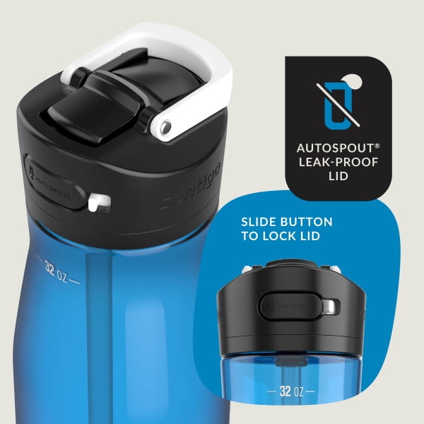 Contigo Insulated BPA Free Ashland 2.0 Tritan 32 Oz Blue Poppy Plastic Water Bottle