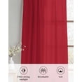 thumbnail image 6 of Pure Red Sheer Curtains 39 Inch Length 2 Panels Set for Living Room/Bedroom, Simple Solid Color Kitchen Curtains with Grommet Semi-Sheer Curtains Drapes Voile Window Treatments 27.5"x39"x2, 6 of 7