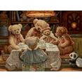 thumbnail image 2 of Kruskamp, Janet 14x12 Black Ornate Wood Framed with Double Matting Museum Art Print Titled - Teddy Bear Tea Party, 2 of 4