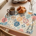 thumbnail image 3 of Boho Morocco Placemats Set of 6 Retro Farmhouse Ethnic Neutral Aesthetic Place Mats Indoor Wipeable Table Mats Washable Cloth Dining Table Placemats for Kitchen Holiday Party Home Decor 13x19 Inch, 3 of 9