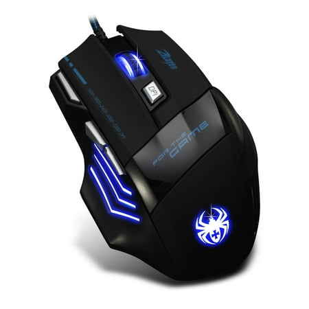 ZELOTES T-80 Gaming Mouse 7200 DPI Backlight Multi Color LED Optical 7 Button Mouse Gamer USB Wired Gaming Mouse for Pro