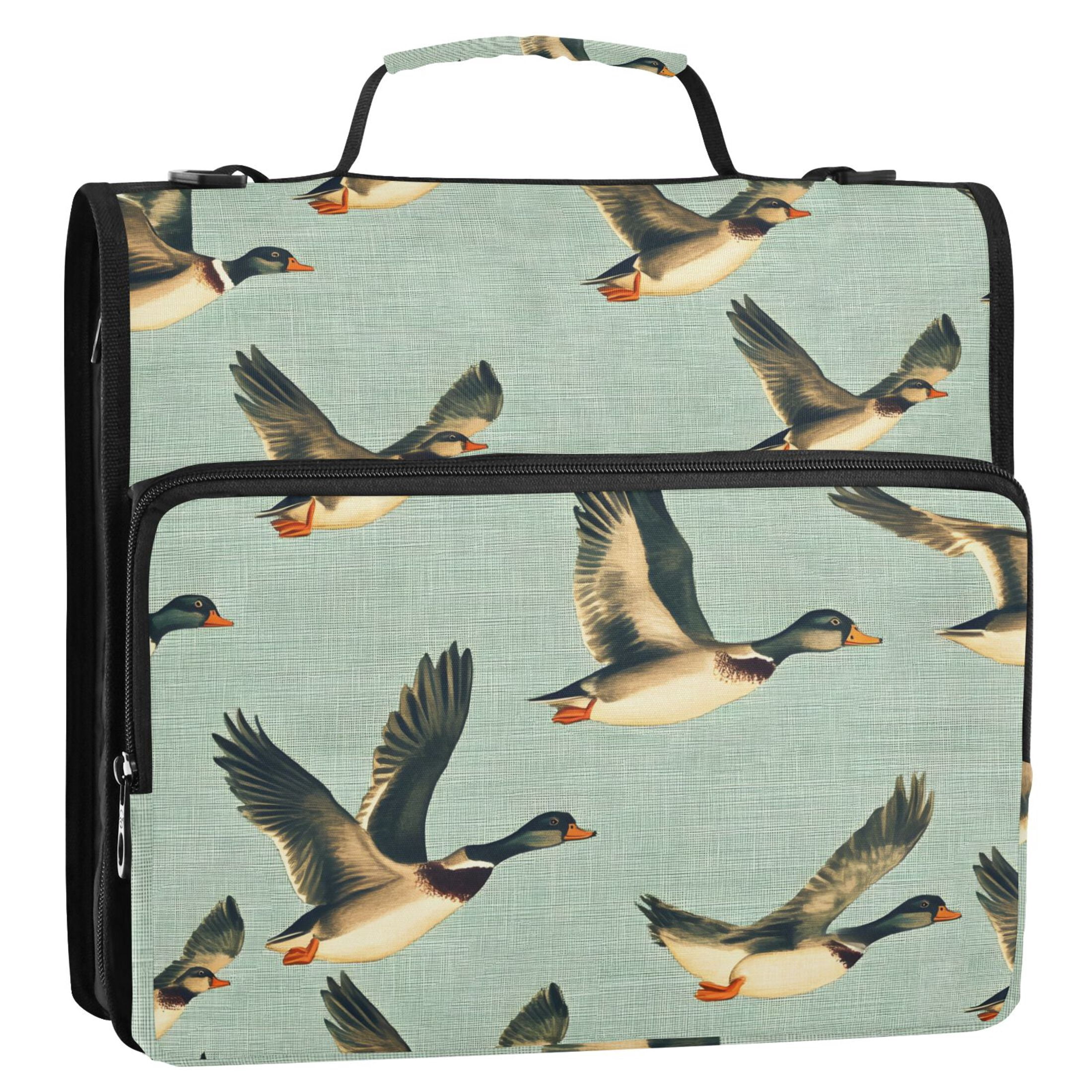 ALAZA Zipper Binder Ducks Flying 3 Ring Trapper Keeper File Folder Organizer Bag