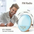 thumbnail image 3 of Wake Up Light,alarm Clock Sunrise Simulation Night Light With Nature Sounds, Fm Radio, Snooze Function And Atmosphere Lamp Function,wood Grain H, 3 of 4