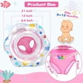 thumbnail image 4 of CQHVKQ 21" Inflatable Baby Pool Float Seat, Baby Swimming Ring for Swim Training, Toddler Inflatable Swimming Float with Double Airbag Safety Seat, Adjustable Infant Pool Floats 6-12 Months, Pink, 4 of 9