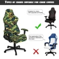 thumbnail image 6 of HUIACONG Camo Dinosaur Gaming Chair Covers 4 Piece Cat Scratch Proof Desk Chairs Covers Slipcover Protectors with Straps and Zipper for Home, Office Decorations, 6 of 8