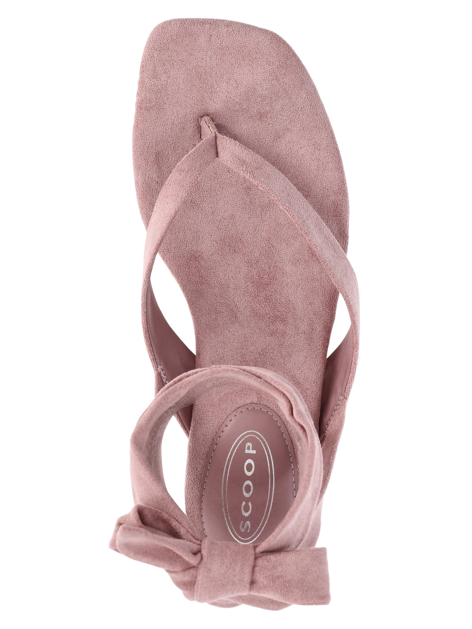 Scoop Women's Faux Suede Ankle Wrap Flat Sandals