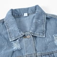 thumbnail image 6 of Sexlip Womens Casual Denim Jackets Distressed Ripped Long Sleeve Loose Fit Jean Jacket Coats Blue L, 6 of 8