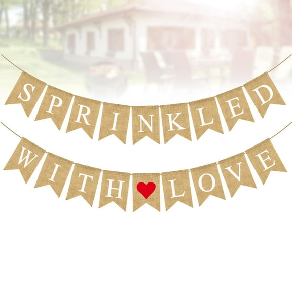 Worgeous 1 Set Classy Heart Garland Banner Decor Swallowtail Flag for Family Gatherings Photo Prop