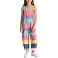 thumbnail image 5 of Hduncf Girls Sleeveless Jumpsuits Casual Spaghetti Strap Romper with Side Pockets Teen Girls Wide Leg Jumpsuit Summer Outfits Pink 11-12 Years, 5 of 9