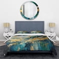 thumbnail image 3 of Designart "Explosive Gold Triangular Elegance IV" Modern Geometric Bedding Covert Set - Abstract Geometric Gold Abstract Bed Set With 2 Shams, 3 of 6